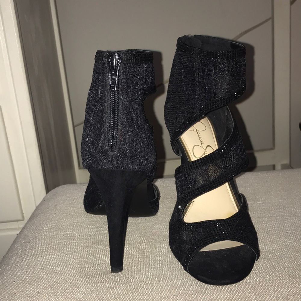 Jessica Simpson Black Lace Heels